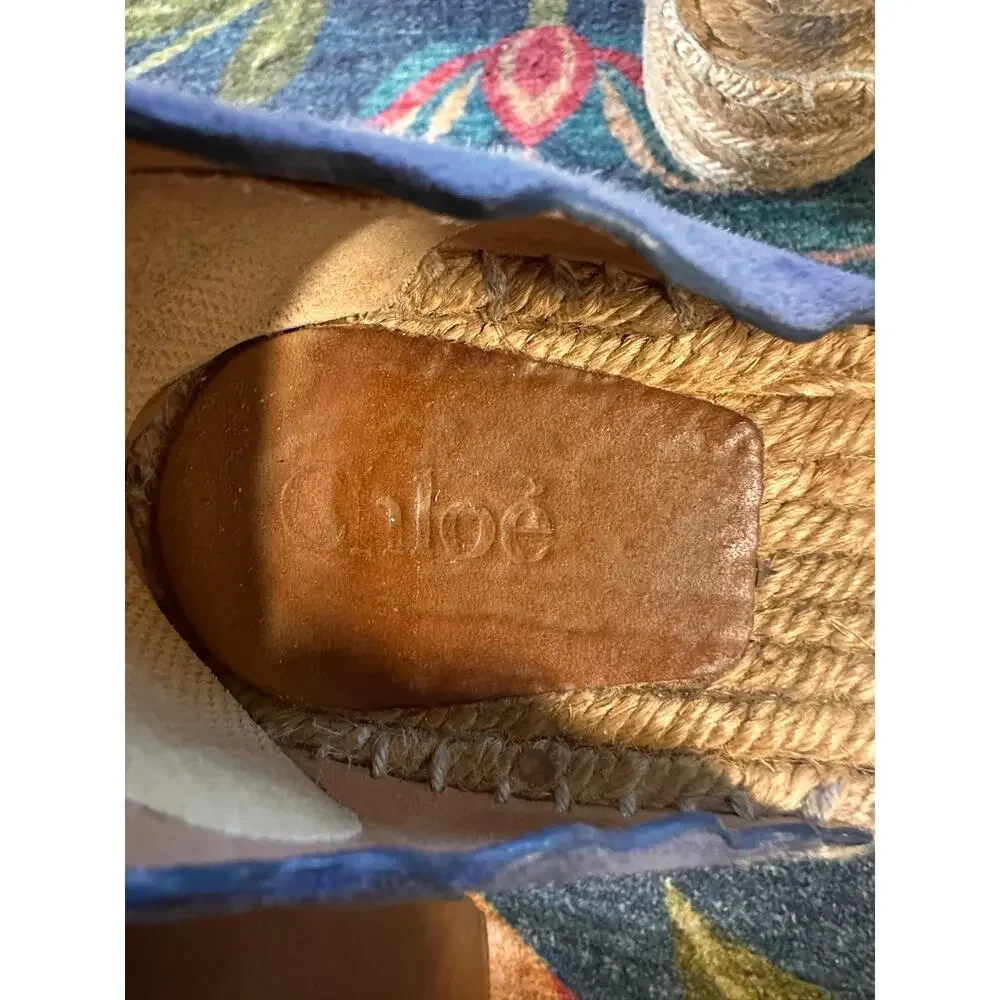 Chloe Lauren Platform Espadrille Wedge Sandals Size 38